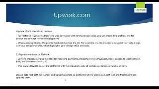 Differences between freelancing platforms (with screen sharing only)