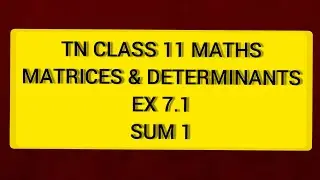 TN CLASS 11 MATHS MATRICES & DETERMINANTS EX 7.1 SUM 1