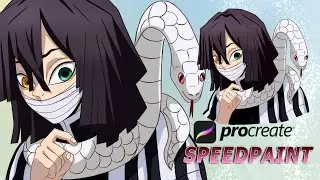 Drawing anime Kimetsu no yaiba | I draw anime hero Iguro Obanai (speedpaint)
