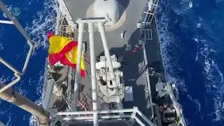 Fragata 'Santa María': repostaje de combustible en la mar