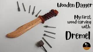 wooden Dagger DIY | My First wood carving with Dremel 3000