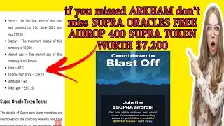 Supra Airdrop | Supra Oracles Free Aidrop | Free 400 Supra Token worth $7,800