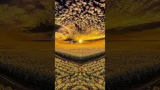 The Beautiful Nature With Golden sky