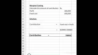 Find out contribution| Marginal Costing | Cost Accounting