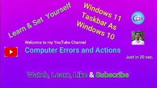 Windows11 Taskbar Setting || Windows11 Taskbar set to Left ||Windows11 Taskbar Setting  as Windows10