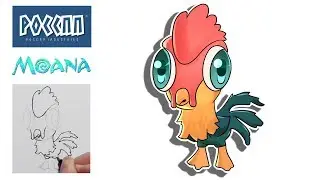 How to draw Cute Heihei (Moana)