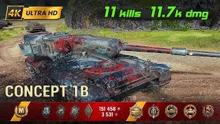 Concept 1B 💥 11 Kills / 11.7k Damage 💥 WoT Replay #241