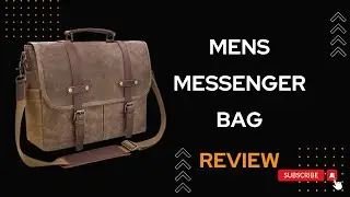 Mens Messenger Bag 15.6 Inch Waterproof Vintage Genuine Leather Waxed Canvas Briefcase Review