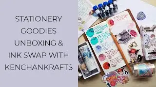 Fountain Pen Ink Swap w/ @KenchanKrafts | Ink Swatches, Plus PET Tapes, Stickers & More Unboxing