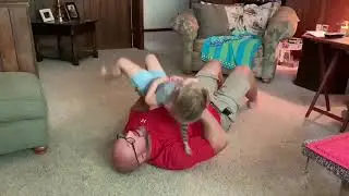 Papa and Granddaughter Workout Together