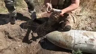 Neutralization of unexploded Russian Tochka-U missile