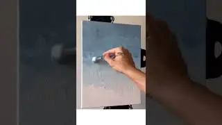 Painting detailed clouds and a smooth ocean wave with acrylics 🎨☁️🌊  