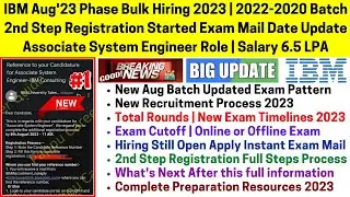 IBM Mass Hiring 2023-2020 Associate Systems Engineer Salary 6.5LPA Exam Mail Update Complete Package