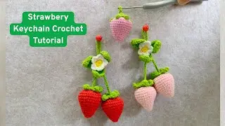 How to Crochet a Strawberry Pendant for Keychain and Bags | Step by Step Guide for Beginners