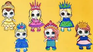 LOL DOLLS DISNEY PRINCESSES Play Doh Stop Motion and Cartoons For Kids 💕 Superhero Babies