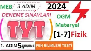 3 Adım Deneme Sınavları | TYT | 1. Adım 5. Deneme | Fizik | Fen Bilimleri Testi | Çözümleri | 2024