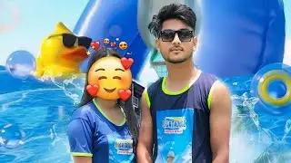 Water Park Enjoying With Beautiful Girl
