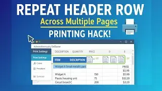 How to repeat header row or rows in excel during printing.