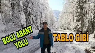 BOLU ABANT GÖLÜ'NE GİDECEKSENİZ BU YOLU KULLANIN DERİM.KAR MANZARALI BİR DOĞA