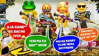 😍 Random Conqueror Girl Call me Noob and I challenge for Tdm Room 1vs3 | PUBGMOBILE | PART 6