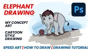 Easy Baby Elephant Drawing Tutorial |Digital Art |  Speed Art | @ajarticle3221