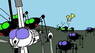 The martian leaving the small ones (jeff wayne PC game)