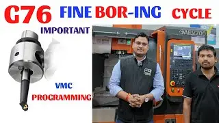 g76 fine boring cycle -g76 fine boring - g76 fine boreing cycle example with live practical #vmc