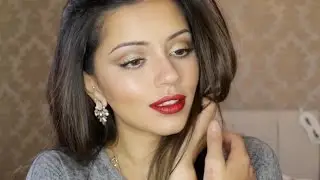 CHATTY Drugstore Christmas Red + Gold Makeup Tutorial | Kaushal Beauty