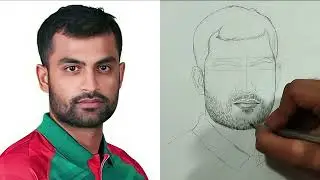 How to Draw Tamim Iqbal easily.