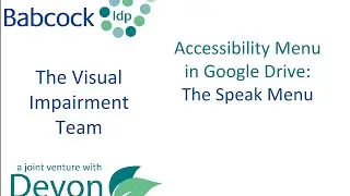 Accessibility Menu in Google Docs- Using the Speak Menu