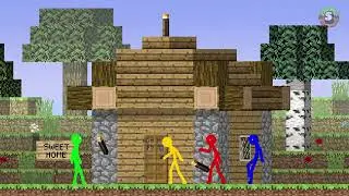 Stickman Fails Mining Diamonds in Minecraft