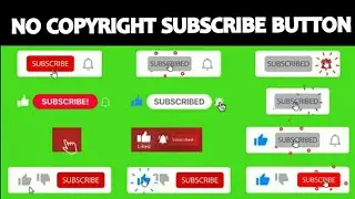 no copyright subscribe button/Green screen subscribe button/with out text/subscribe button 2021