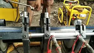 Hydraulic Hdpe pipe jointing process.