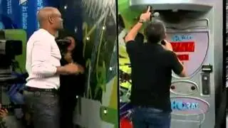 Anderson Silva measures his kick and punching power on live TV