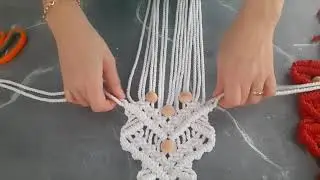 Makrome İple Yılbaşı temalı kapı süsü
