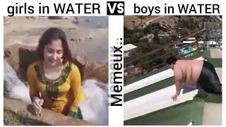 girls in water vs boys in water 🌊😂 funny video #memeux #memes #vs