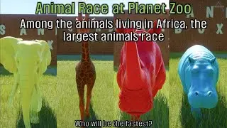 Big animals race in Africa! | Elephant, giraffe, rhino, hippopotamus | Planet Zoo