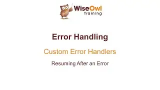 Excel VBA Online Course - 7.2.2 Resuming After an Error