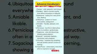 Advanced vocabulary | Learn Advanced English 