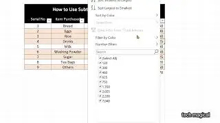 How to Use Subtotal Functions in Excel