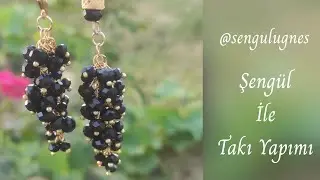 Üzüm Salkımı Kolye Ucu veya Küpe Yapımı #diy Making a Bunch of Grapes Necklace or Earrings #tutorial
