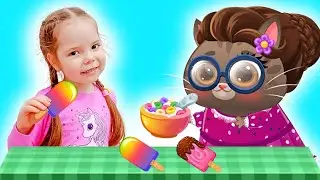 Мультик для детей про котика Bubbu и Настю | Няня Бубу присматривает за Настей