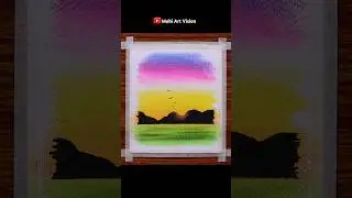 Beautiful Scenery Drawing / Oil Pastel Drawing Easy / #shorts #oilpastelpaintingeasy