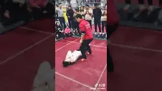 overhead lift girl from trampoline