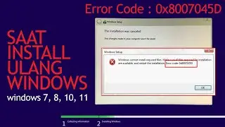 Error 0x8007045D When reinstalling Windows