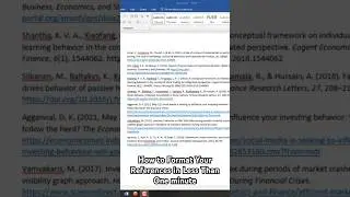 How to Format Your Reference Page in Less Than One Minute 