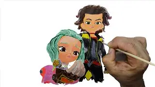 How to draw cartoon characters MONKART - Vettel and Ellie