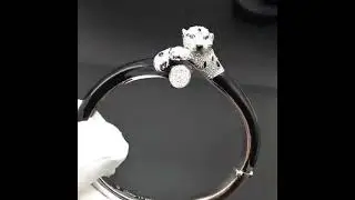 panthere de Cartier 18k white gold onyx diamond bracelet