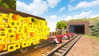 JET TRAIN DEMOLISHED CARS 😱 Experiments with Rocket Boosters #1 in Teardown Mods gameplay