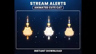 Animated Cat 3D Stream Alerts – Perfect for Twitch & OBS Stream Alerts Overlay